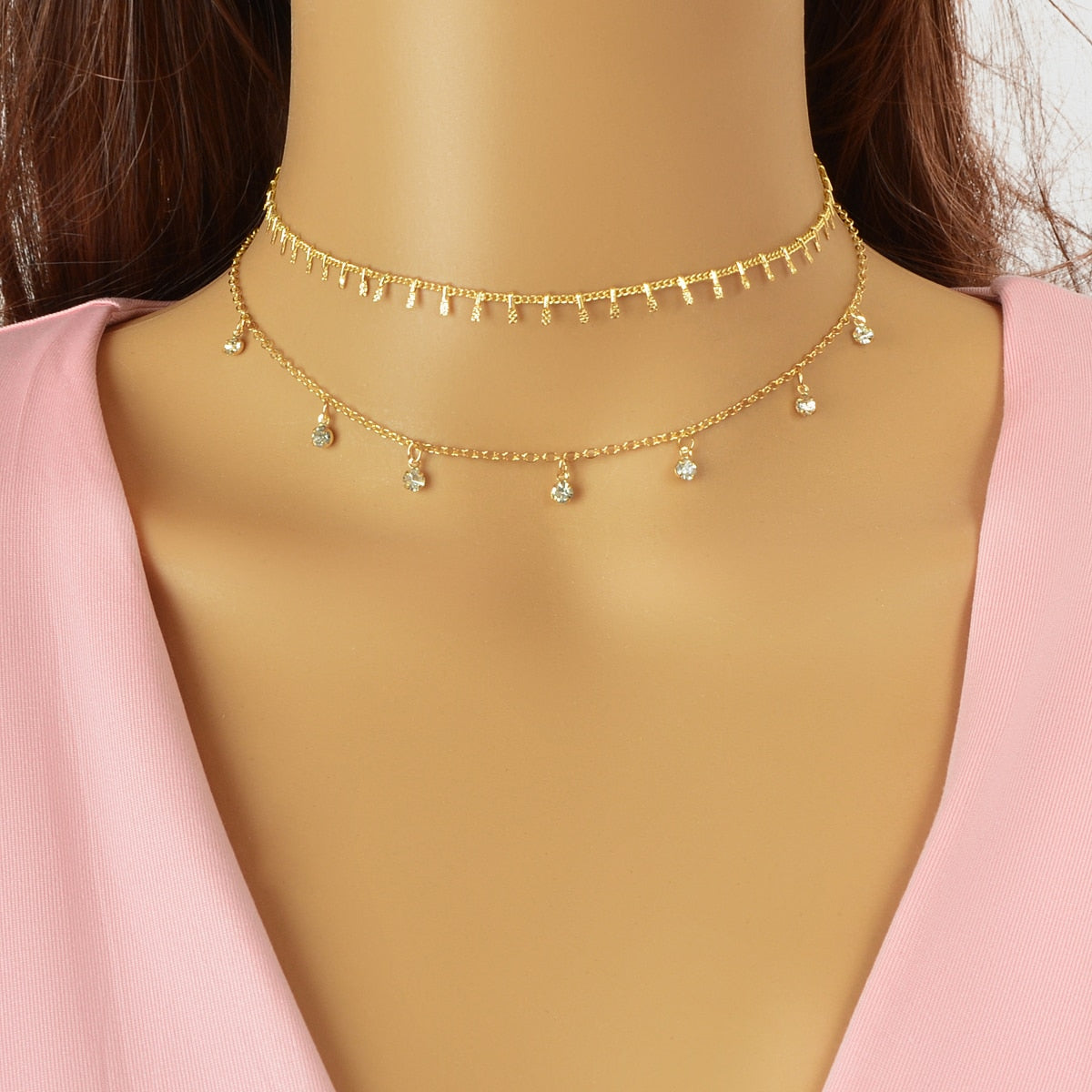 Rhinestone Charm Necklace