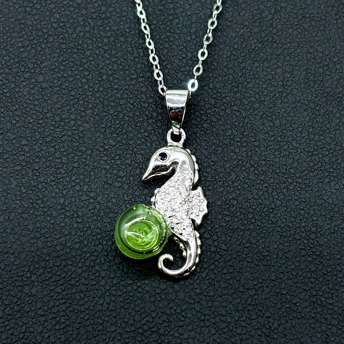 Sterling Silver Sea Horse Aroma Necklace
