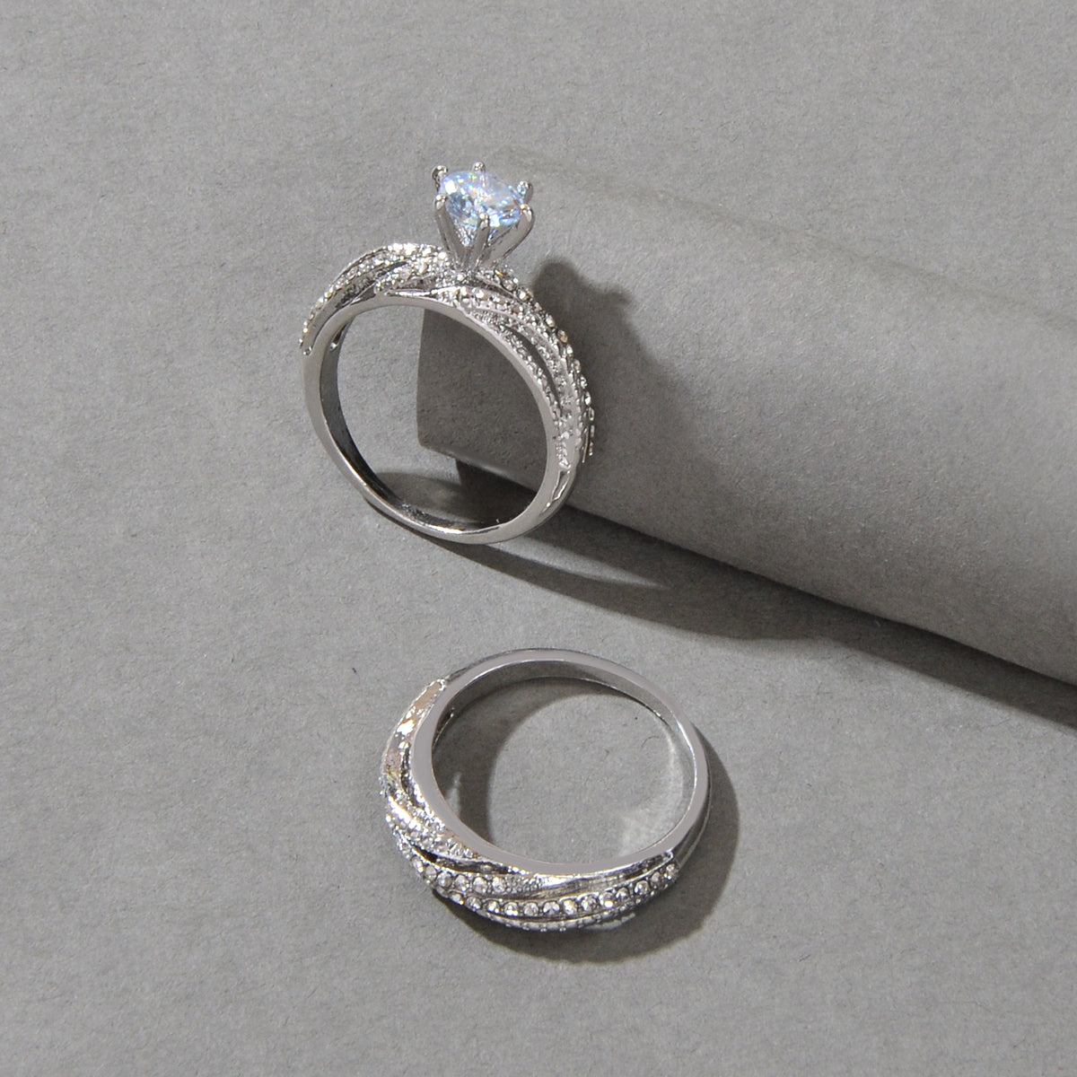 Rhinestone Silver Ring
