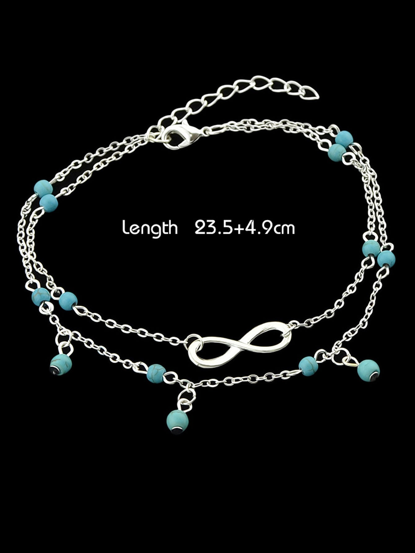 Turquoise Infinity Anklet