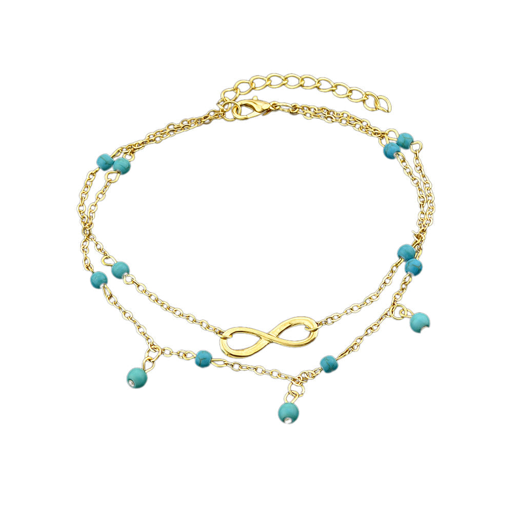 Turquoise Infinity Anklet