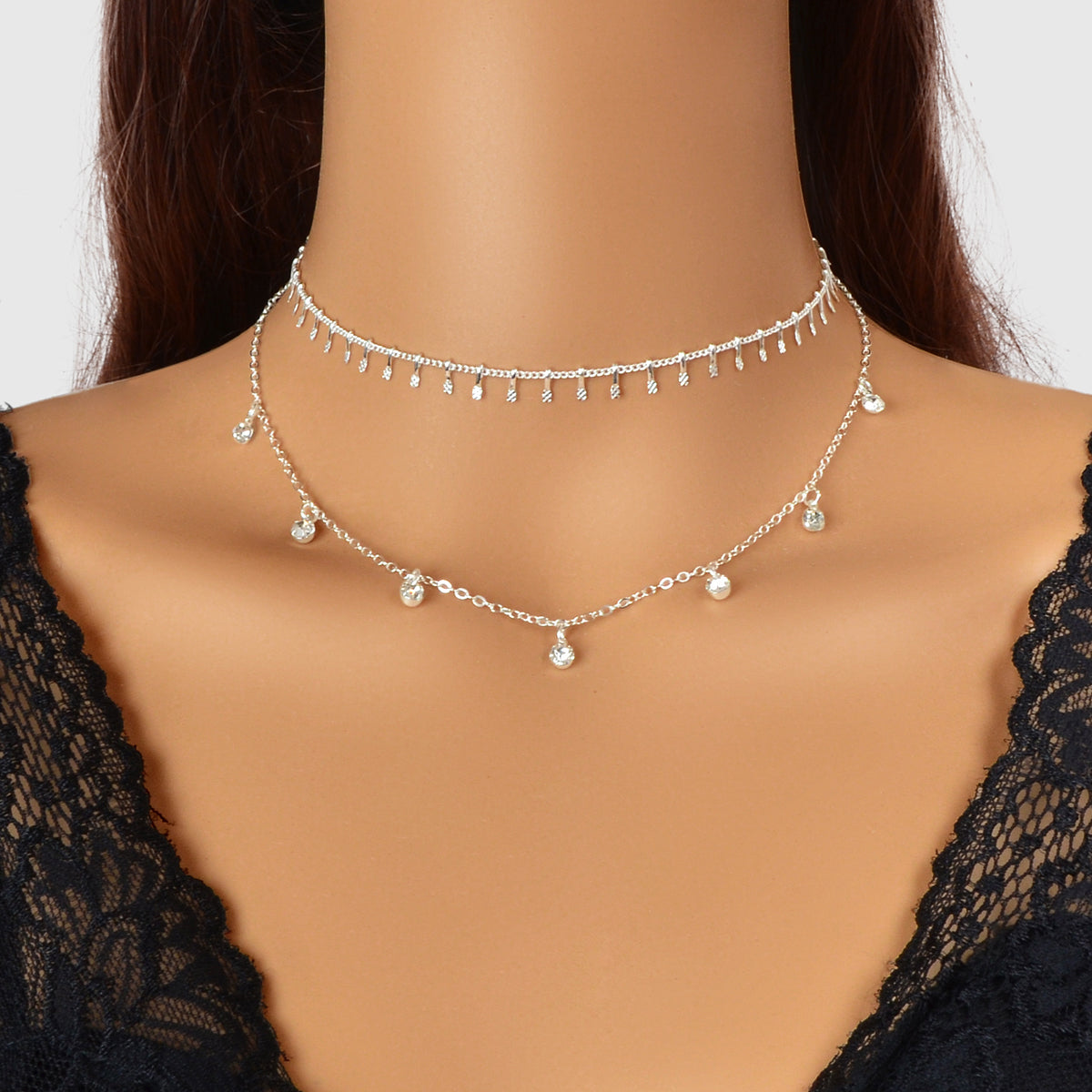 Rhinestone Charm Necklace