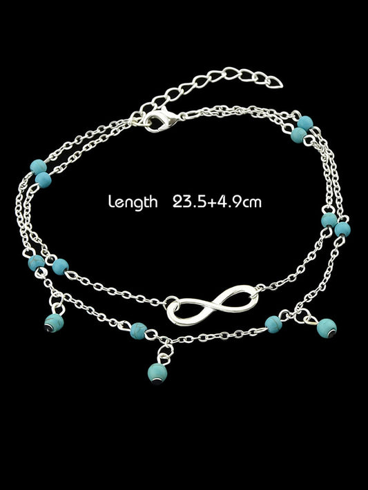 Turquoise Infinity Anklet