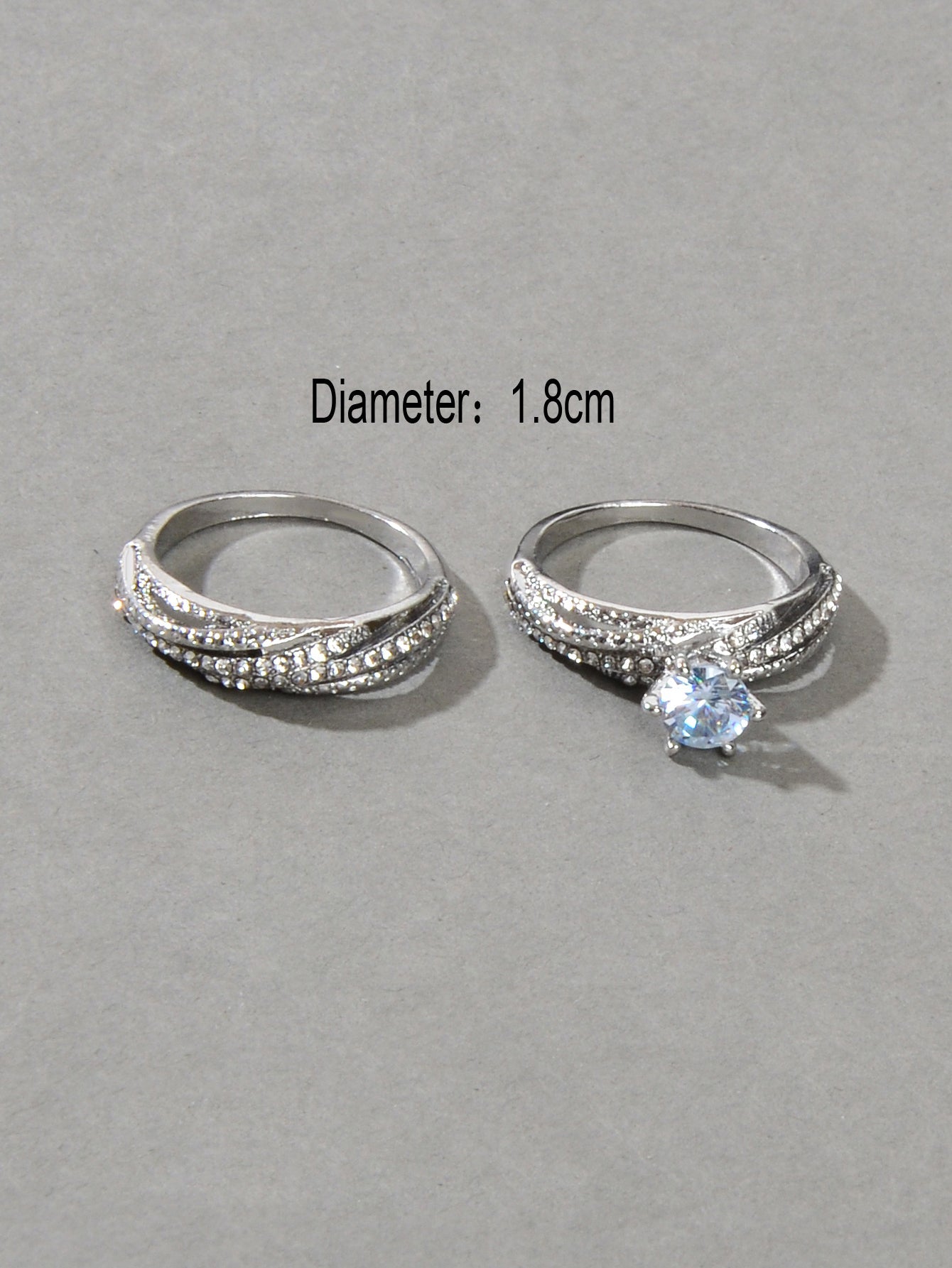 Rhinestone Silver Ring