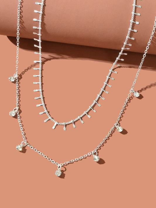 Rhinestone Charm Necklace