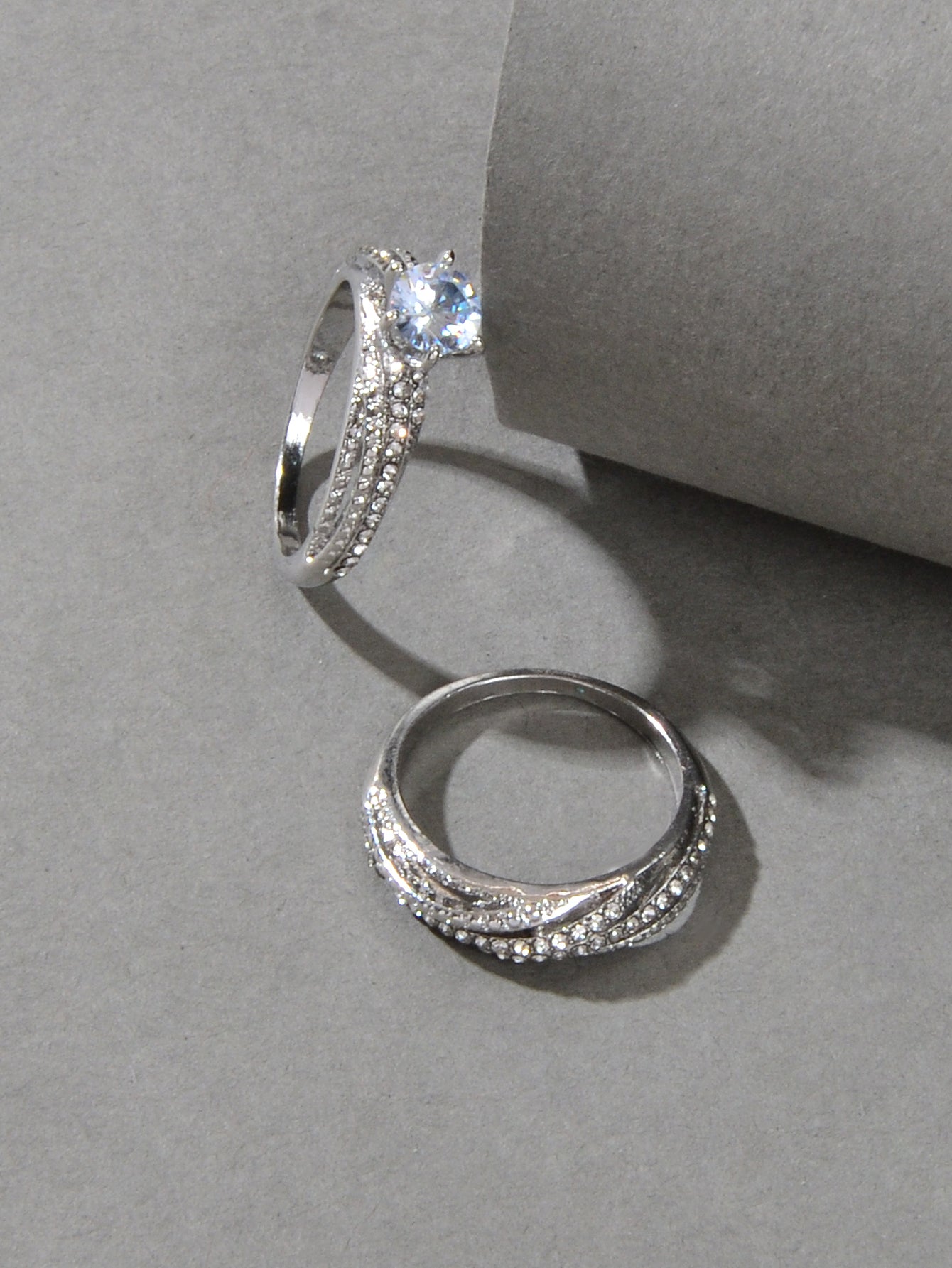 Rhinestone Silver Ring