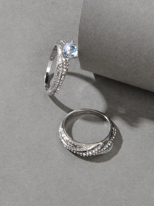 Rhinestone Silver Ring