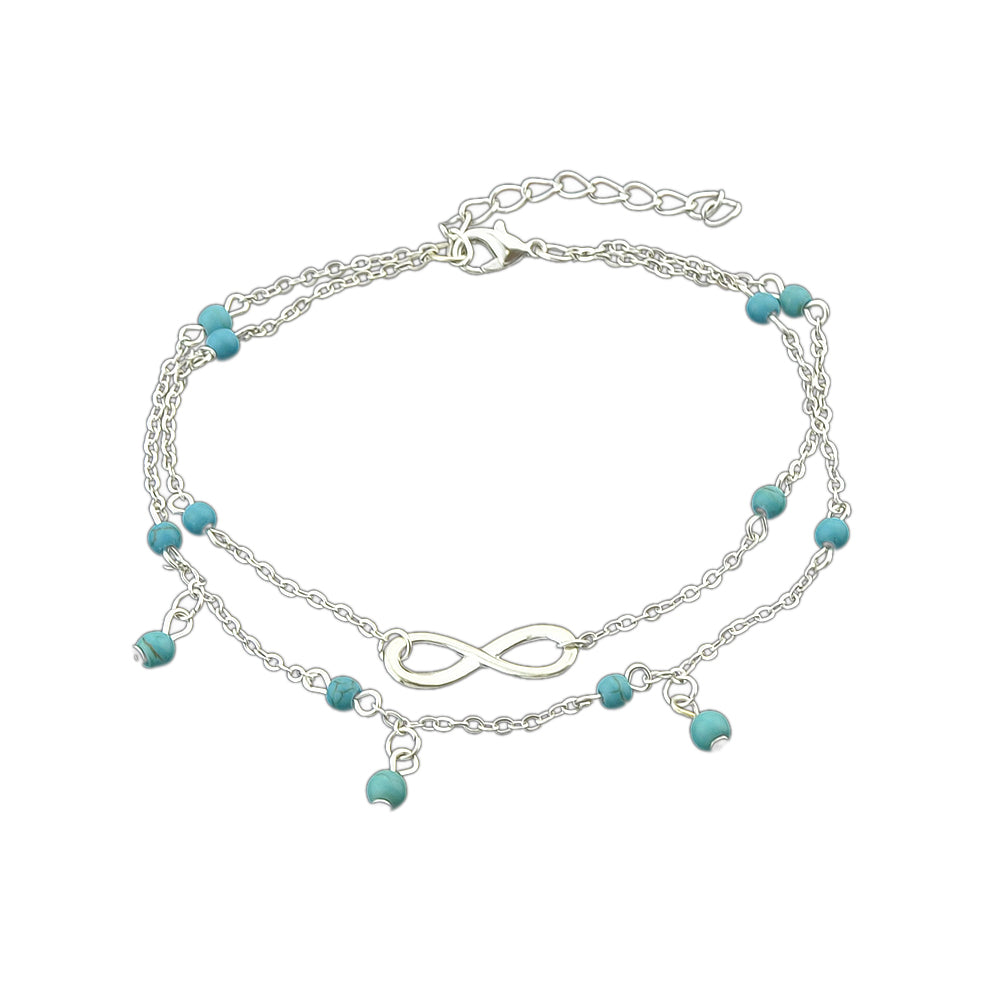 Turquoise Infinity Anklet