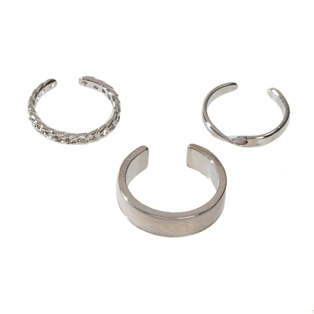 White Enamel Midi Knuckle Ring set